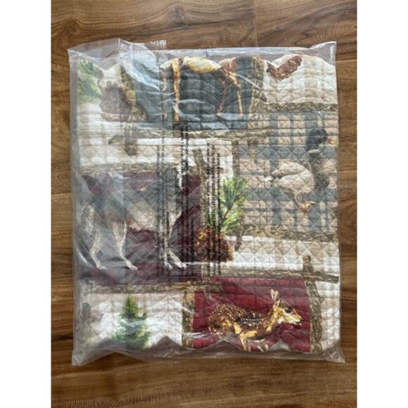 C&F Home Rustic Cabin Table Runner Fox Deer Bear Woods 14x51- NWT - Picture 3 of 3